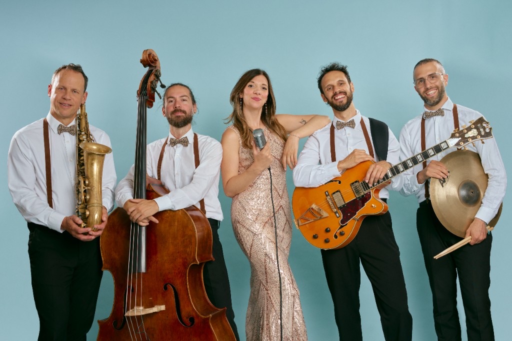 The Jazz Silhouettes five-piece in daylight attire